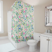 Rideau de douche floral coloré (En situation)