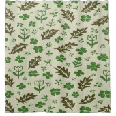 Rideau de douche floral crème et vert (Devant)
