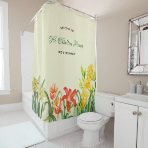 Rideau de douche floral de printemps personnalisé