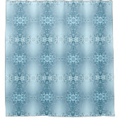 Rideau de douche floral décoratif bleu (Devant)