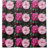 Rideau de douche floral Fleurs Roses Rose rose (Devant)