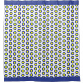 Rideau de douche floral jaune et bleu (Devant)
