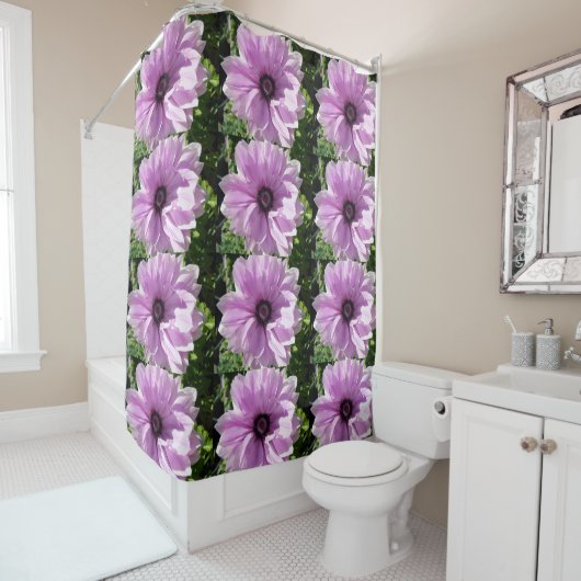 Rideau de douche floral rose printanier Beau (En situation)