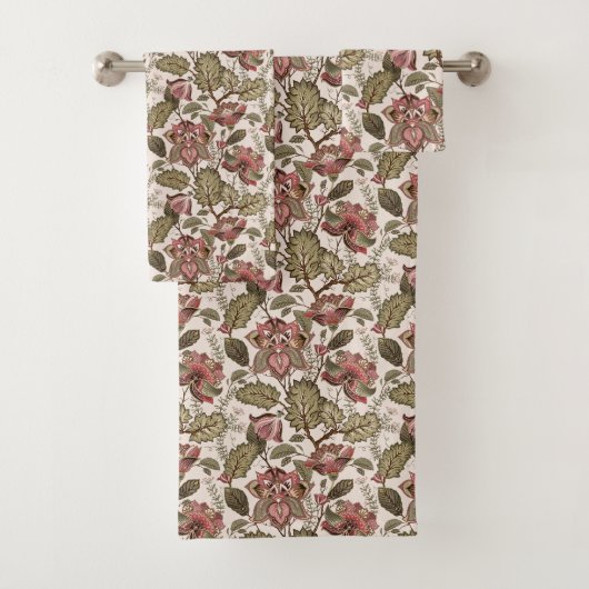 Rideau de douche floral rustique vintage (En situation)