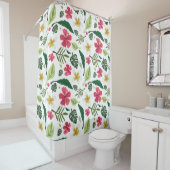 Rideau de douche floral tropical (En situation)