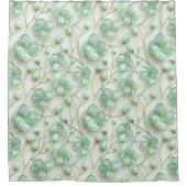 Rideau de douche floral vert (Devant)