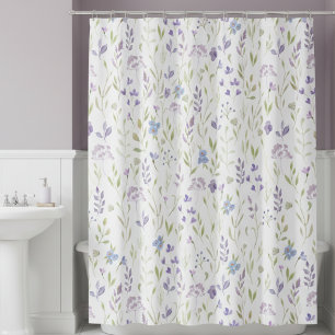 Rideau de douche floral violet
