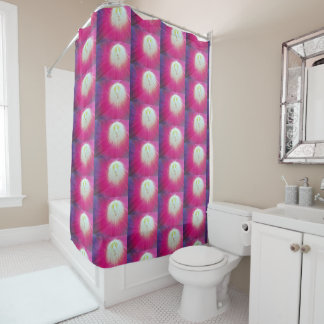 Rideau de douche floral violet et blanc