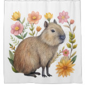 Rideau de douche florale Capybara (Devant)