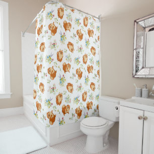 Rideau de douche florale de Poméranie