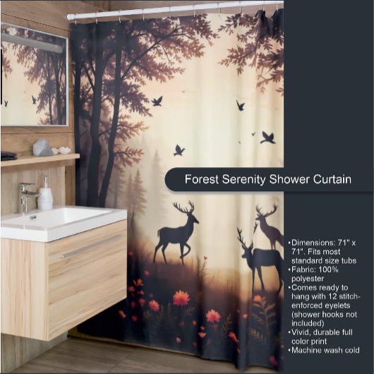 Rideau de douche Forest Serenity