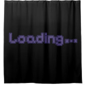 Rideau de douche Gamer Pixel Loading - Violet & No (Devant)