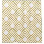 rideau de douche géométrique, blanc et or Abstrait (Devant)