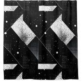 Rideau de douche géométrique noir et blanc Style 1 (Devant)