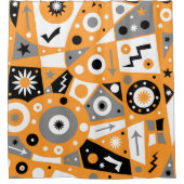 Rideau de douche géométrique Solidus Orange (Devant)