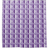 Rideau de douche géométrique violet (Devant)