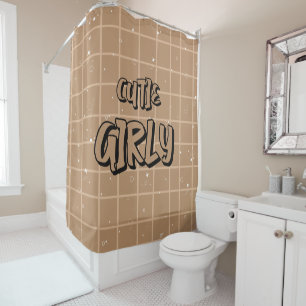 Rideau de douche Gingham Brunette Mignonne