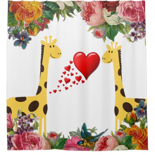 Rideau de douche Giraffe florale (Devant)