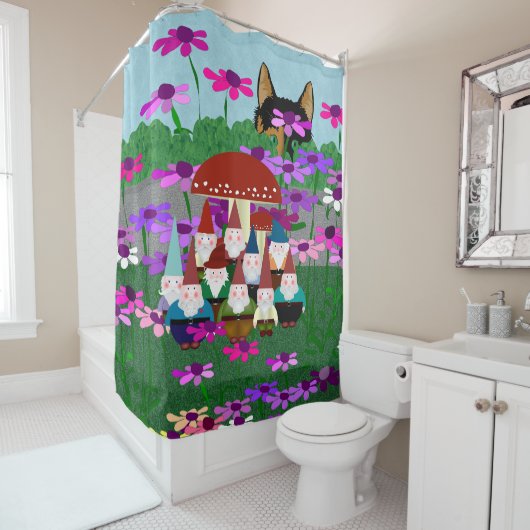 Rideau de douche Gnomes (En situation)