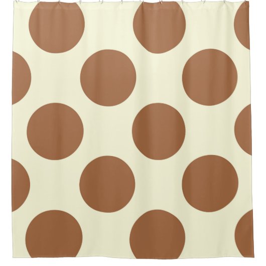 Rideau de douche grands cercles Points Crème Brown (Devant)