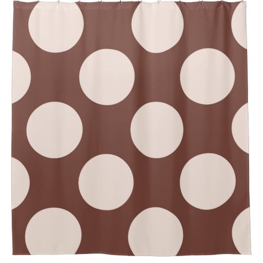 Rideau de douche grands cercles Points rose brun (Devant)