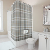 Rideau de douche gris Cloud Plaid moderne (En situation)
