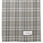 Rideau de douche gris Cloud Plaid moderne (Devant)