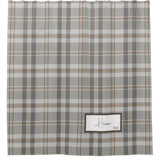 Rideau de douche gris Cloud Plaid moderne (Devant)