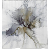 Rideau de douche gris fumé, noir et or (Devant)