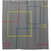 Rideau de douche gris géométrique minimaliste (Devant)