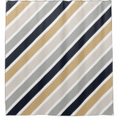 Rideau de douche gris, noir et tan (Devant)