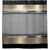 rideau de douche gris, noir, or (Devant)