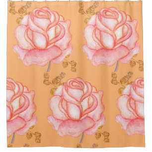 Rideau de douche Gros Roses Roses Roses Roses Faux