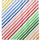 Rideau de douche - Groupes de lignes colorées (Devant)
