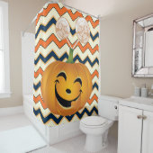 Rideau de douche Halloween, Citrouille (En situation)