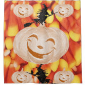Rideau de douche Halloween, Citrouille (Devant)