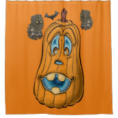 Rideau de douche Halloween, Citrouille (Devant)