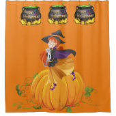 Rideau de douche Halloween, Citrouille (Devant)