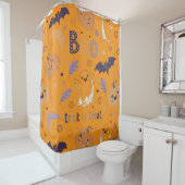 Rideau de douche Halloween – Citrouilles, Fantômes (En situation)