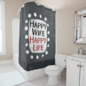 Rideau de douche Happy Wife Happy Life (En situation)