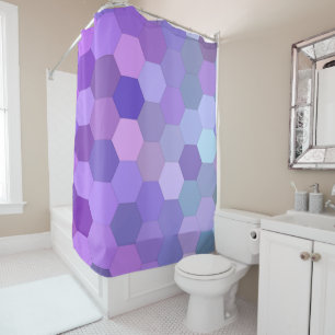 rideau de douche hexagone violet