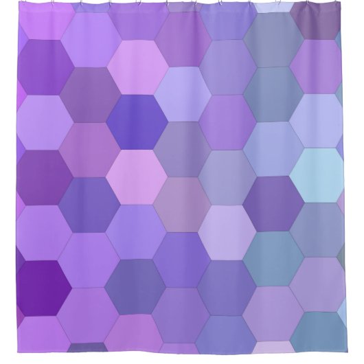 rideau de douche hexagone violet (Devant)