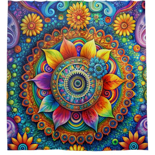 Rideau de douche hippie Art (Devant)