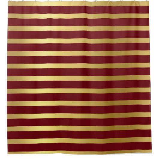 Rideau de douche horizontale à rayures bordeaux et (Devant)