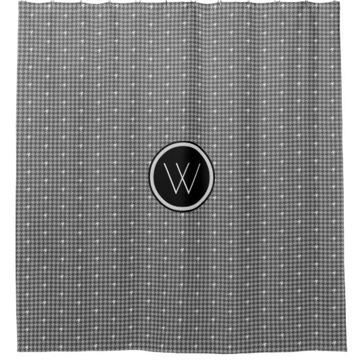 Rideau de douche Houndstooth Gris avec Accent Arge (Devant)