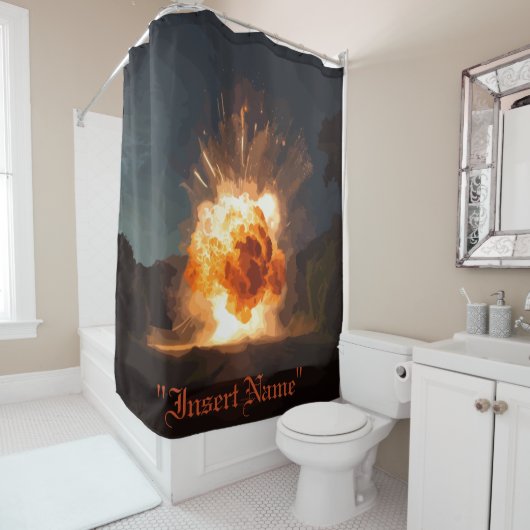 Rideau de douche Inferno (En situation)