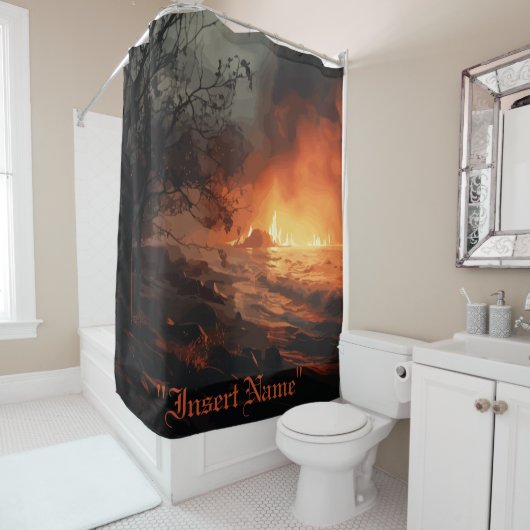 Rideau de douche Inferno (En situation)