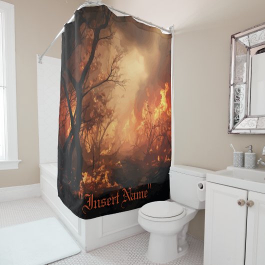 Rideau de douche Inferno (En situation)