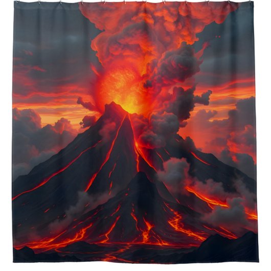 Rideau de douche Inferno Summit – Paysage fantasti (Devant)