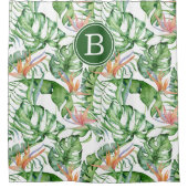 Rideau de douche initial des Feuilles tropicaux (Devant)